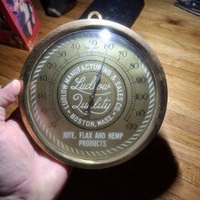 Vintage Brass thermometer Ludlow JUTE FLAX HEMP Boston mass picture