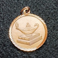 Vintage Academic Medal Lamp & Books Elementary High Schools 1 1/4