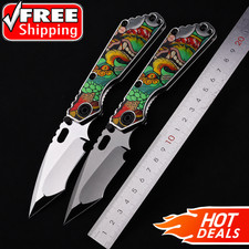 New TC4 Titanium Alloy Custom Handle Tactical Mirror DLC Folding Pocket Knife picture
