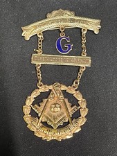 Vintage 10K Yellow Gold Masonic Past Masters Medal 1957 2.75” 8.33 GRAMS picture