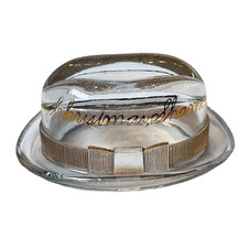 SHAMOKIN Pennsylvania PA Antique Depression Glass Souvenir GOLD Trinket HAT picture