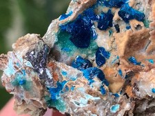 4.9cm  Rare Blue Veszelyite with Hemimorphite on Matrix from China picture