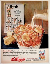 1961 Kellogg's Frosted Flakes Cereal Ad Tony Tiger How to Build Tigers Ephemera picture