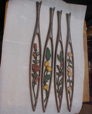 Vtg Sexton USA Four Seasons Floral Metal Wall Art Set MCM Rose Holly Dogwood 27