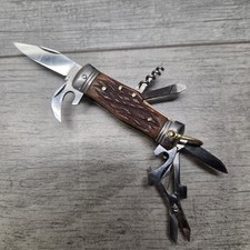 Vintage Mitsuboshi Stainless Japan Mini Scout Camp Knife w/ Boxes 9 Function picture