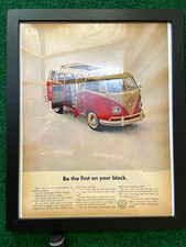 Volkswagen Bus 1962 23 Windows Original Print TIME Magazine Ad Framed - NEW picture