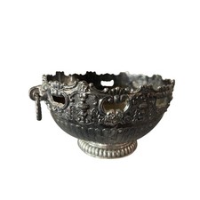 Vintage FB Rogers Silver Plate Ornate Footed Bowl With Ring Handles Japan picture