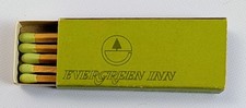 Vintage 1970s Evergreen Inn Olympia WA Hotel Advertising Matchbox Matches picture