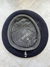 BRITISH KANGOL BLACK BERET - 1955 MILITARY HEADGEAR picture