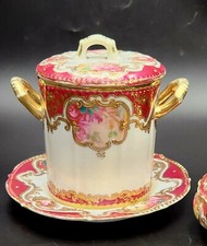 EUC Antique 1911-21 Noritake RS Nippon Condensed Milk Jam Jar Holder Underplate picture