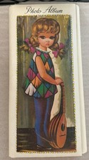 Lobeco Big Eyed Girl Vtg 60s 11x5 Tri Fold Photo Album picture