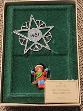 1981 Hallmark Keepsake Girl In Star Swing Ornament Christmas picture