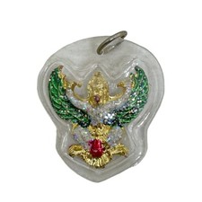 Green Wing Lord Garuda Amulet Pendant Phaya Krut Eagle Bird God Plastic Frame picture