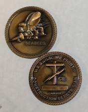 US Navy Seabee CB Construction Electrician CE Rate Navy Challenge Coin / K-Br picture