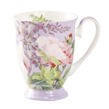 Stechcol Gracie Bone China Peony Bloom Purple  Coffee /Tea Mug Set Of 4 picture