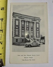 c1943 WWII Long Branch NJ Masonic Temple Army Navy Service Center Postcard picture