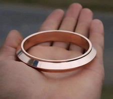 Classic 18K Rose Gold Over V Shaped Jointless Men Bangle Bracelet 8