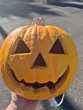 Vtg Trendmasters Halloween Light Up Pumpkin Foam Blow Mold Jack O Lantern 1993 picture