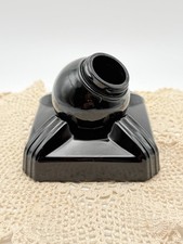 Vintage Zephyr American Swivodex Inkwell Art Deco Black Glass Swivel Desk Stand picture