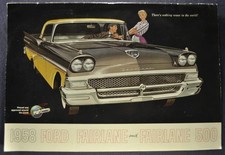 1958 Ford Fairlane Lg 28pg Brochure 500 Skyliner Sunliner Victoria Original 58 picture