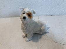 Karl Ens Porcelain Terrier Dog Figurine White Brown Puppy Ceramic Statue Decor picture