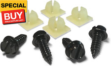License Plate Screw Kit - Black, OEM Style Fasteners with Nylon Screw Retainers picture