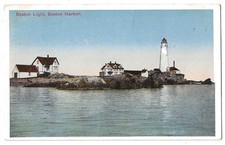 Boston Harbor Massachusetts c1915 Boston Light, Lighthouse picture