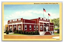 Montgomery County Building Silver Spring Maryland MD UNP Linen Postcard R25 picture