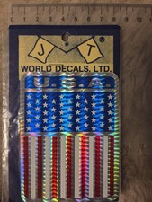 Vintage USA Flag Holographic Sticker Original Box 80s Prism Decal Americana picture