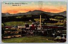 Champion Fibre Co. Canton NC Vintage Postcard industrial factory smokestack 1920 picture