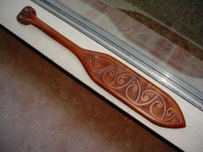 VINTAGE 1977 MAORI CARVING OF PADDLE BY MASTER CARVER JONY KAPUA NEW ZEALAND picture