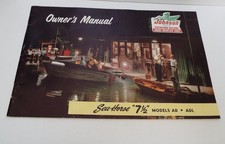 1957 Johnson Outboard Motors Seahorse 7 1/2 Models AD & ADL Manual Color 26 Page picture
