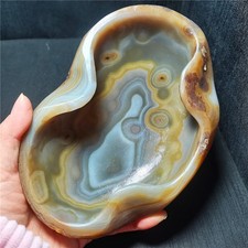 TOP 973G Natural Polished Silk Banded Lace Agate Bowl Madagascar  WD2047 picture