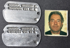 WWII Military Dog Tag Pair 1943 1944 Roeger Herbert H. w/Photo T43-44 A Notched picture