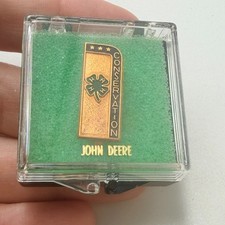 4H Club Conservation Clover Pin Three Star Merit John Deere Award 4-H Vintage picture