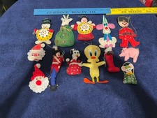 Vintage 1960-70s Mixed Lot 13 Felt Sequin Christmas Ornaments MID CENTURY MODERN picture
