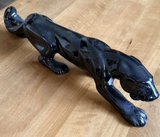 VTG Royal Haeger Black Nickel Ceramic Panther Statue Mid Century Modern, 23.5