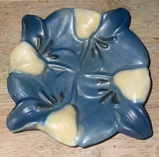 Vintage 1946 Roseville Pottery Zephyr Lily Bowl 6 1/2” Bermuda Blue #473-6 EUC picture