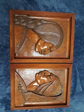 A. Franco Vintage Aymara Couple Wall Plaque Carved Of Wood picture
