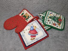 Lot Of 4 Vintage 90s Christmas Potholders picture