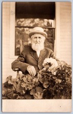 K41/ Interesting RPPC Postcard Americana c1910 People Bearded Man Chair 1 picture