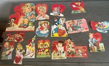 Lot of 16 Vintage VALENTINE'S DAY CARDS Die Cuts 1940s picture