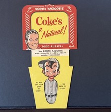 Vintage 1952 Coca-Cola Rootie Kazootie UNPUNCHED PUPPET Coke Carton Insert RARE picture