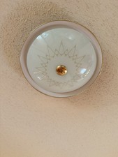 Vintage MCM Atomic Starburst Ceiling Light Thomas Industries UFO Saucer 16” 3x picture