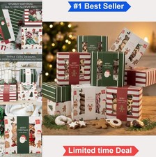 Christmas Cookie Boxes Set of 9 Treat Containers with Window 6.1 Inch for picture