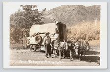 c1940 Jack Ratliff RPPC Pritchett CO Wagon Donkeys Commerce Fast Sign picture