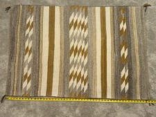 Vintage Native Navajo Geometic Line Pattern Nice Color Rug 49 x 35