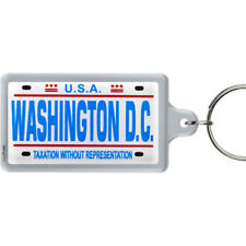 Washington DC License Plate Acrylic Rectangular Souvenir Keychain 2.25