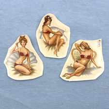 3x Vintage Pinup Decals Bikini Bathing Suit Pin-Up a781 picture