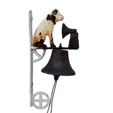 Vintage Nipper The Don & Phonograph RCA Cast Iron Wall Dinner Cat Call Bell 13